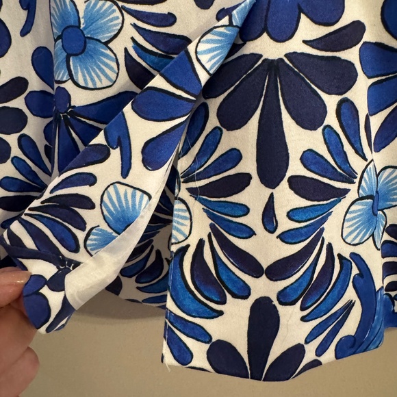 NWT Escada Brikenanton Blue & White Floral Blazer – Size 38 (~8) - Picture 7 of 10